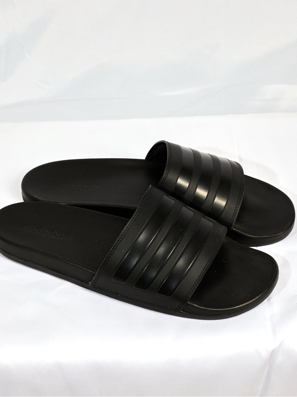 adidas Men's Black Striped Slide Sandals
